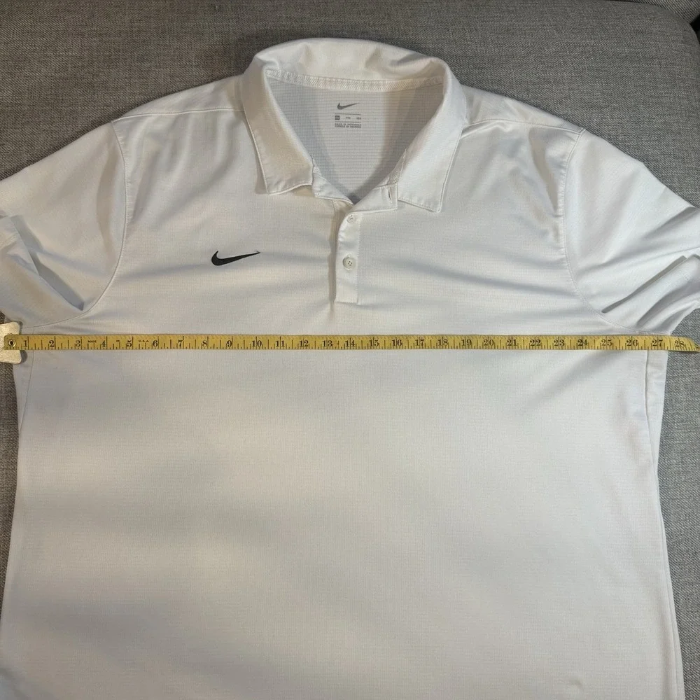Nike Mens XL Dri-Fit White Golf Polo Shirt